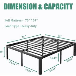 Heavy Duty Full Mattress Bed Frame - MOVING SALE 