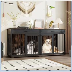 Large Double Dog Crate Furniture,