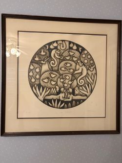 Signed, framed Jablonsky lithograph