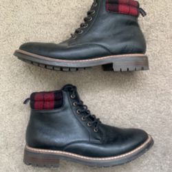 Tommy Hilfiger Black Leather Boots 9.5 Mens 