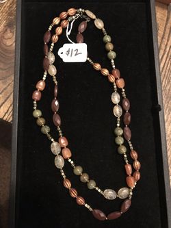 Beautiful fall colors-single strand LONG necklace