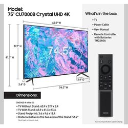 75in Samsung Crystal UHD 4K TV