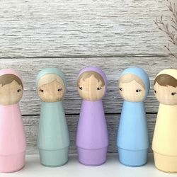 Pastel Peg Dolls 3”