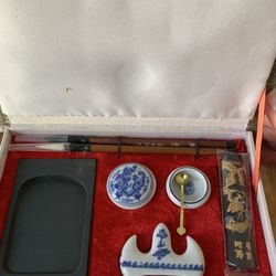 One Chinese calligraphy Gift Set With Gift Box. Brand New $25