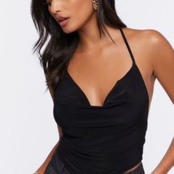 Cowl Neck Halter Top