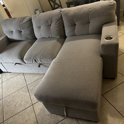 Gray Sectional Sleeper 