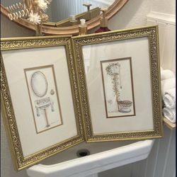Two Very Well Maintain Matt And Beautifully Framed Bathroom Art