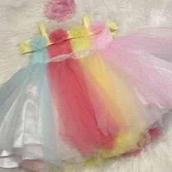 mee mee Formal Baby Dress w/ Headband *9-12 Months