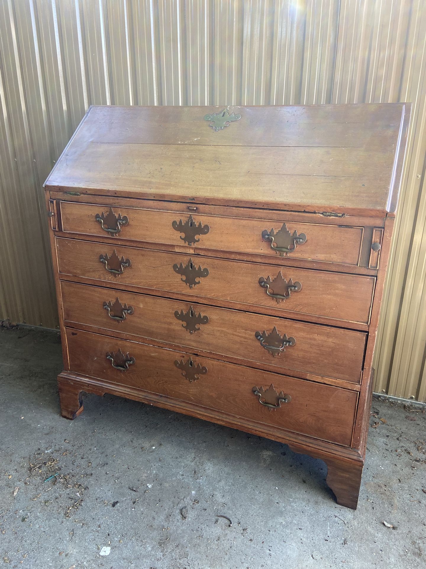 ANTIQUE Chipindale DROP DOWN SECRETARY DESK DRESSER