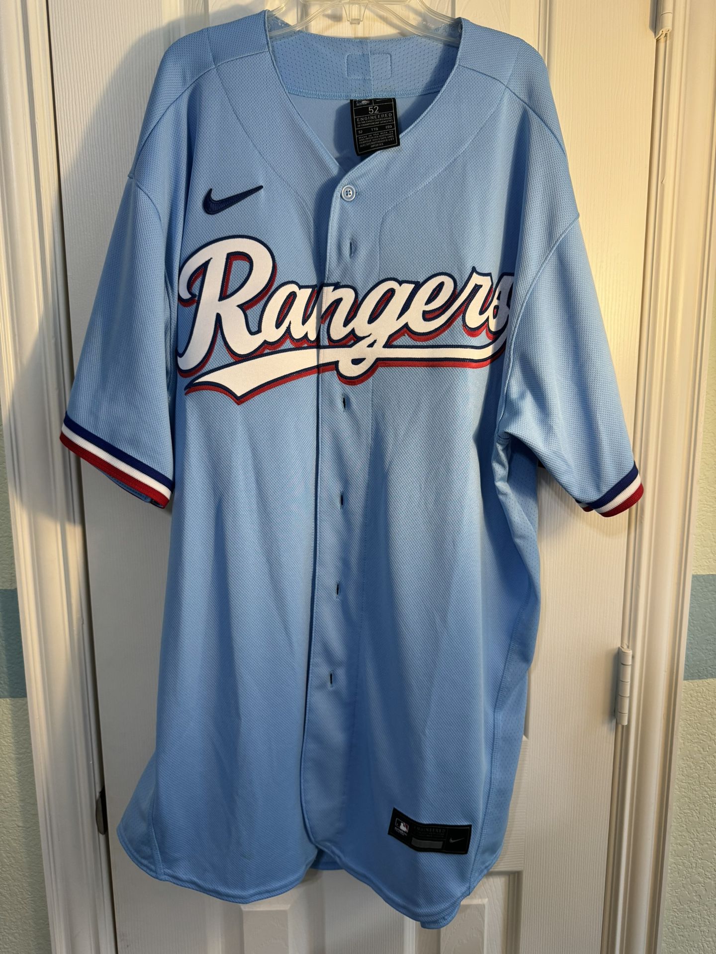 Texas Rangers Seager #5 Nike Light Blue Alternate Team Jersey