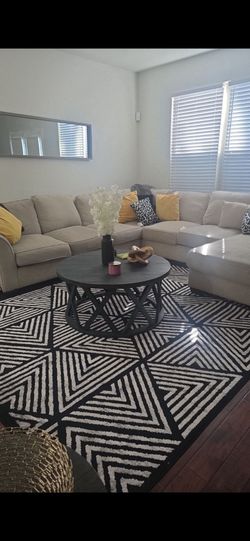Beige upholstery sectional