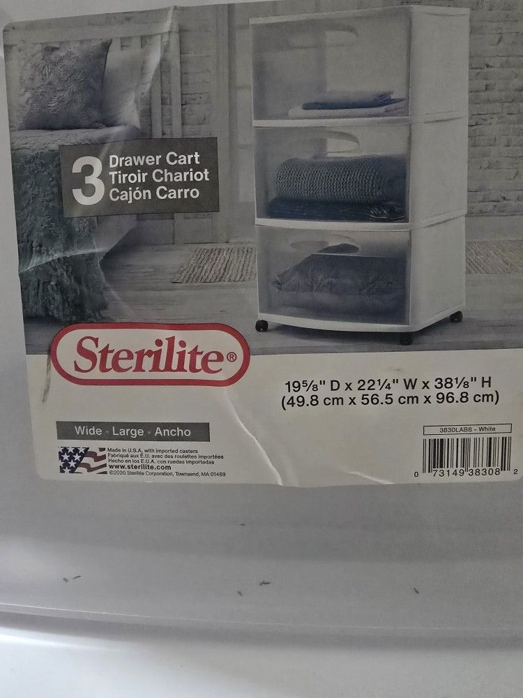 3 Drawer Storage Cart $10