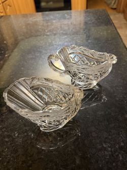Vintage glass cream and sugar  set