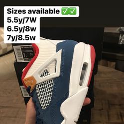 Jordan 4 Messy Room GS Sizes 5.5y, 6.5y, 7y