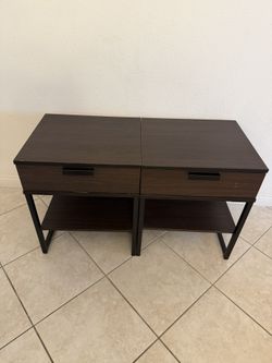 2 IKEA Bed Stands Dark Brown Black
