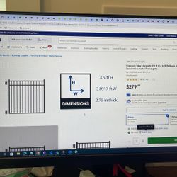 Freedom New Haven 4-1/2-ft H * 4-ft W Black Aluminium Decorative Fence Gate