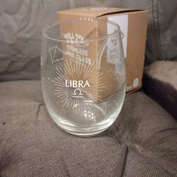 Well Told Stemless Wine Glass Zodiac Libra