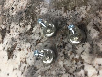 Brushed nickel pulls
