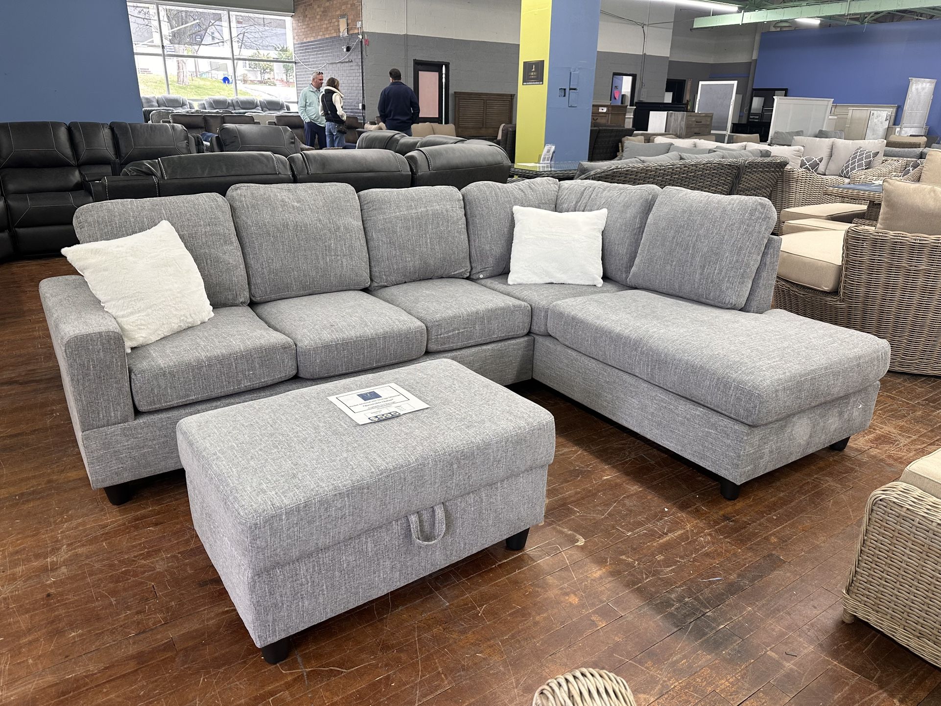 Sofa Sectional Chaise With Storage Ottoman-BRAND NEW!!!
