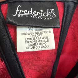 Frederick's of Hollywood Red and Black Lace-Up Corset size medium