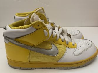 Nike Dunk High Yellow White Silver Shoes Size {contact info removed}