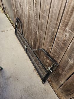 Folding RV  travel trailer, bumper storage rack