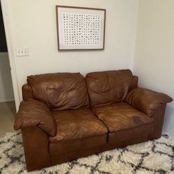 Free 70” Brown Leather Couch