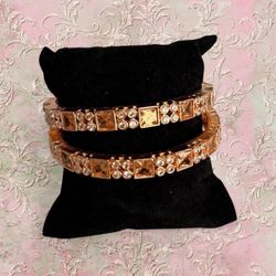 New | Indian Luxury 2.8 Rose Gold Bangles Set