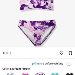 New Kanu Surf Girls' Coral Reef Beach Sport Wrap Around Bikini 2-Piece Swimsuit Size 16 