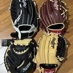 Rawlings And Allstar Gloves 