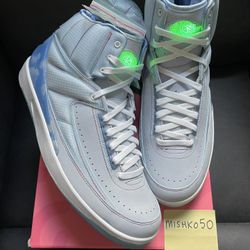 Air Jordan x J Balvin 2 Retro High OG Light Up LED Tongue Wings Glow In The Dark Dunk Travis Scott 1 Fragment Off-White Chicago Lost & Found Men’s 13