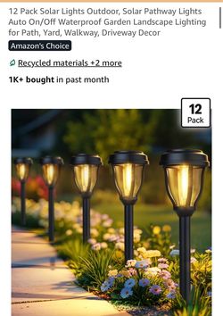 12-Pack Solar Pathway Lights Outdoor