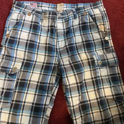 True Religion Cargo Shorts, Size 36