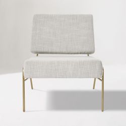 West Elm Accent Chair Gray Gold Frame
