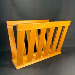 Vintage Wooden V-Shape Magazine Rack or Towel Holder