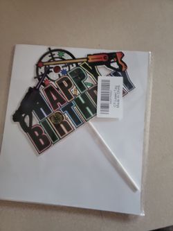 Laser tag cake topper