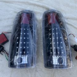 88-98 Chevy CK Silverado Sierra Tahoe Yukon Black LED Tail Lights