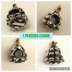 1 Pandora christmas tree Charm w/ gold