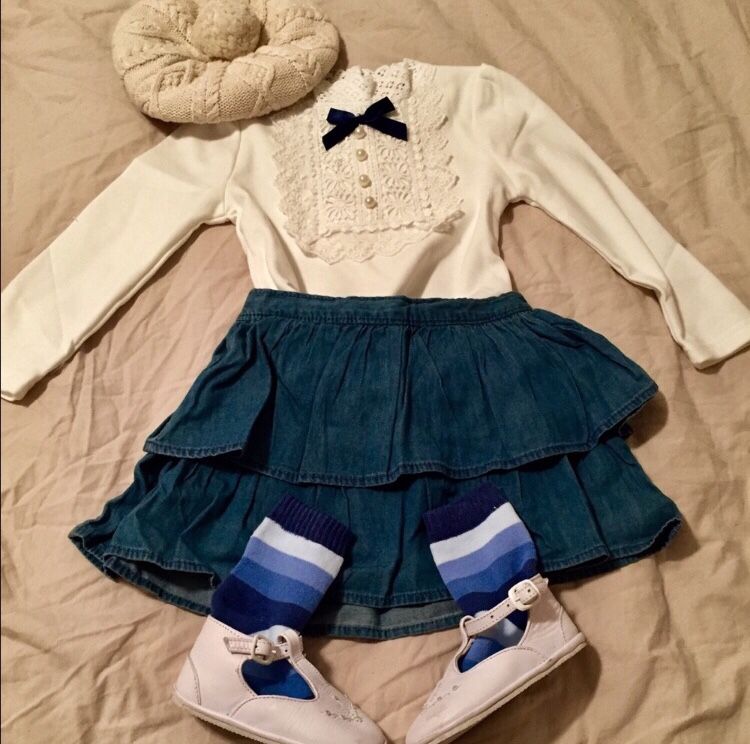 NWOT 2T Gymboree Chambray Denim Layered Skirt & Diaper Cover