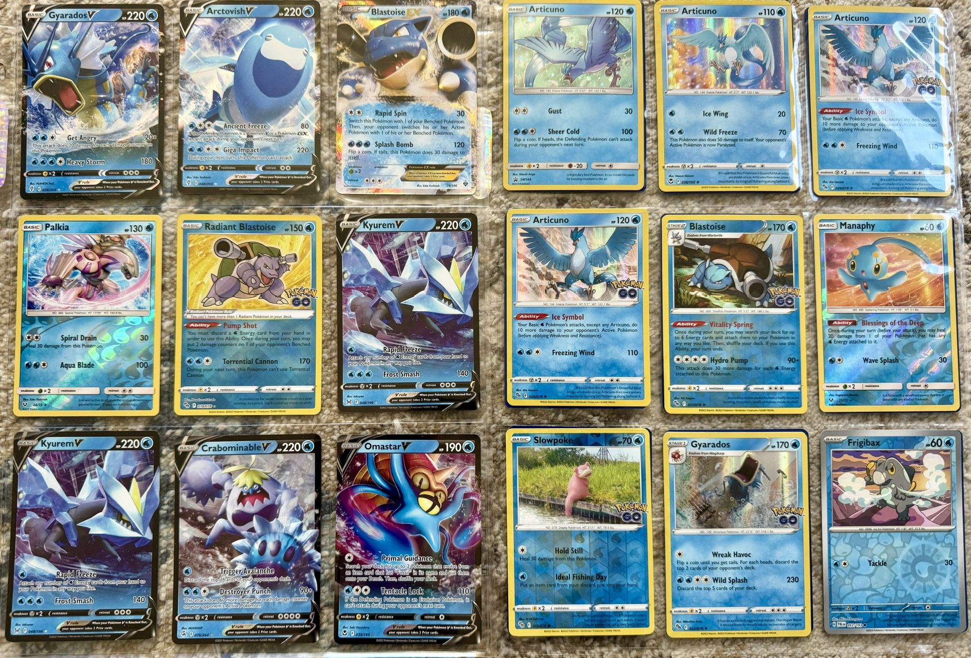 ALL HOLO Water Lot ~160: Blastoise EX, Radiant Blastoise, V Hits