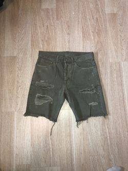 Green denim shorts size 32