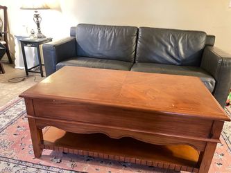 Wooden Coffee Table with Drawers and Lower Shelf 48”X 26”x30”