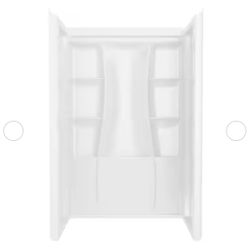 Classic 500 48 in. W x 73.25 in. H x 34 in. D 3-Piece Direct-to-Stud Alcove Shower Surrounds in High Gloss White