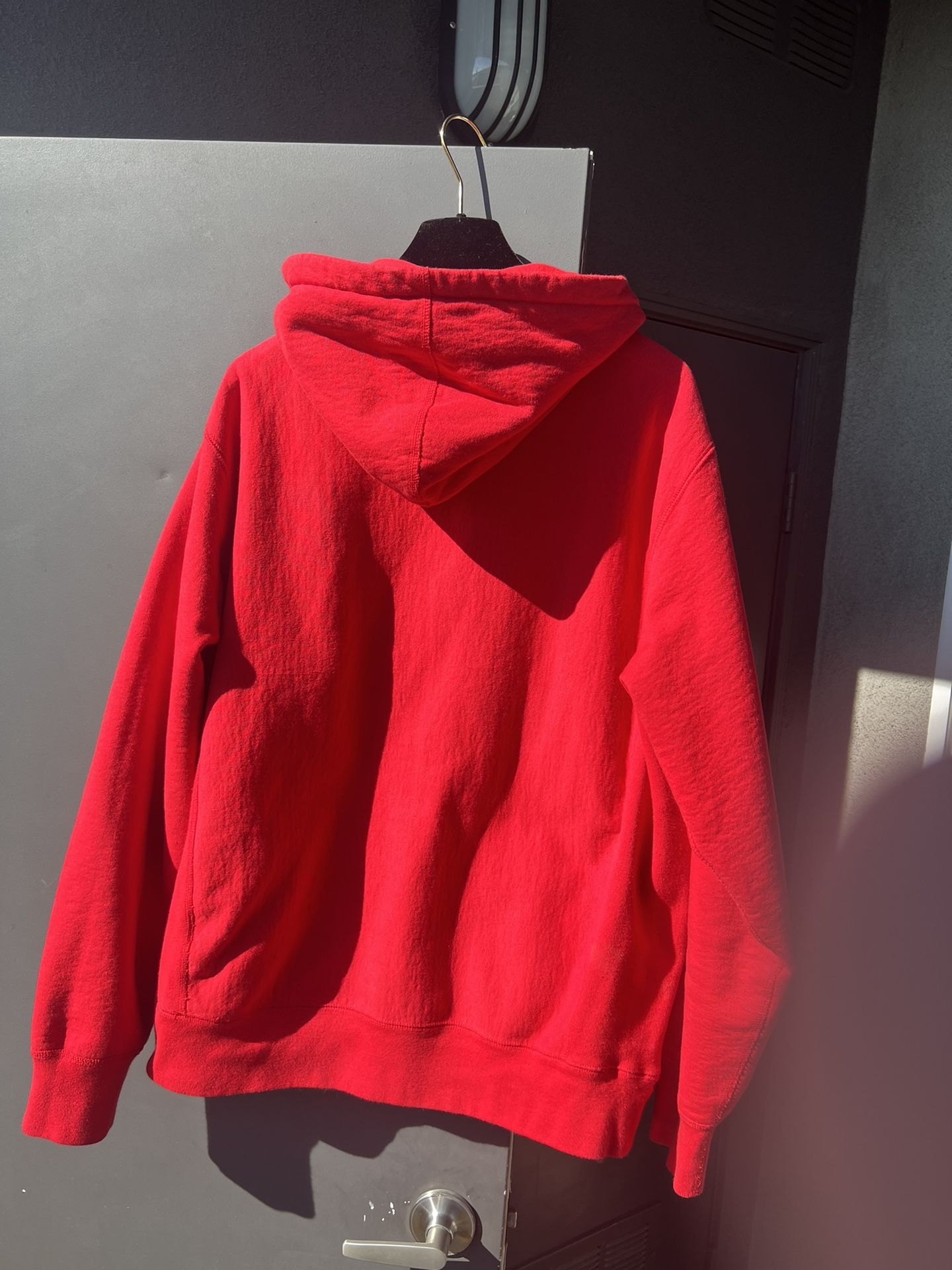 Supreme Patent/Chenille Arc Logo Hooded Sweatshirt Black