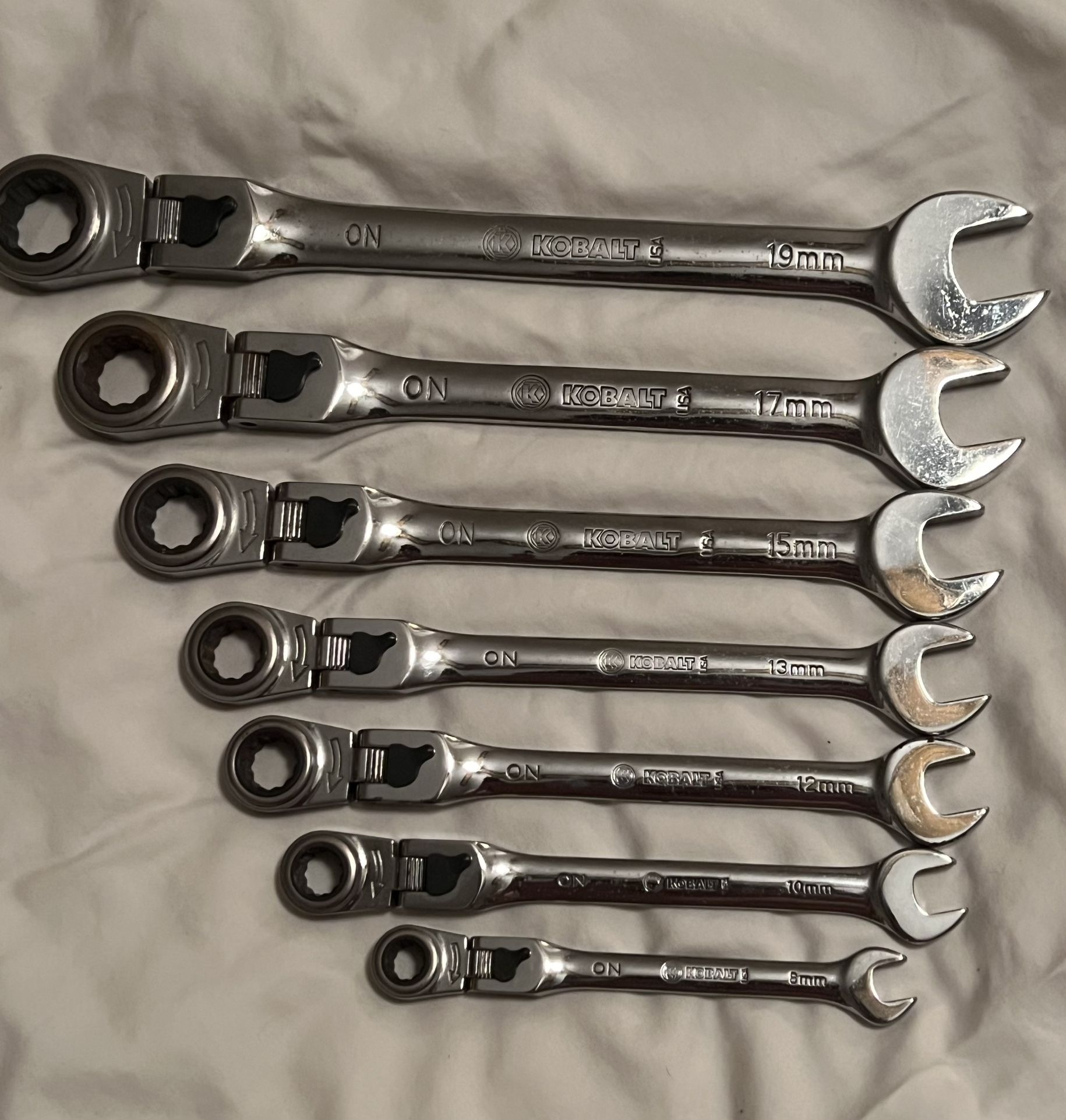 Kobalt 7 Piece Set Metric Ratchet Wrench Set- Never Used