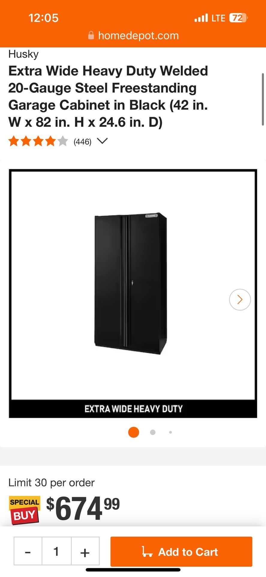 Husky Extra Wide Heavy Duty Welded 20-Gauge Steel