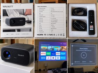 WALNUTT 1080P Smart Projector – Netflix, WiFi, Bluetooth, Auto Focus – Like New