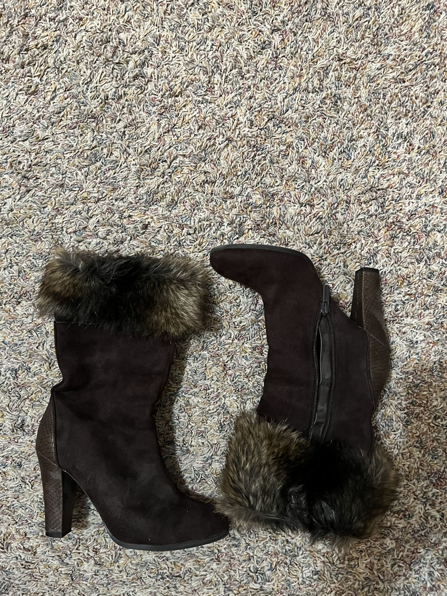 Impo Brown Suede Faux Fur Boots