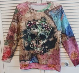 Long Sleeve Pullover w/Skull Print Both Sides ●See Pics & Details ~ $23  obo