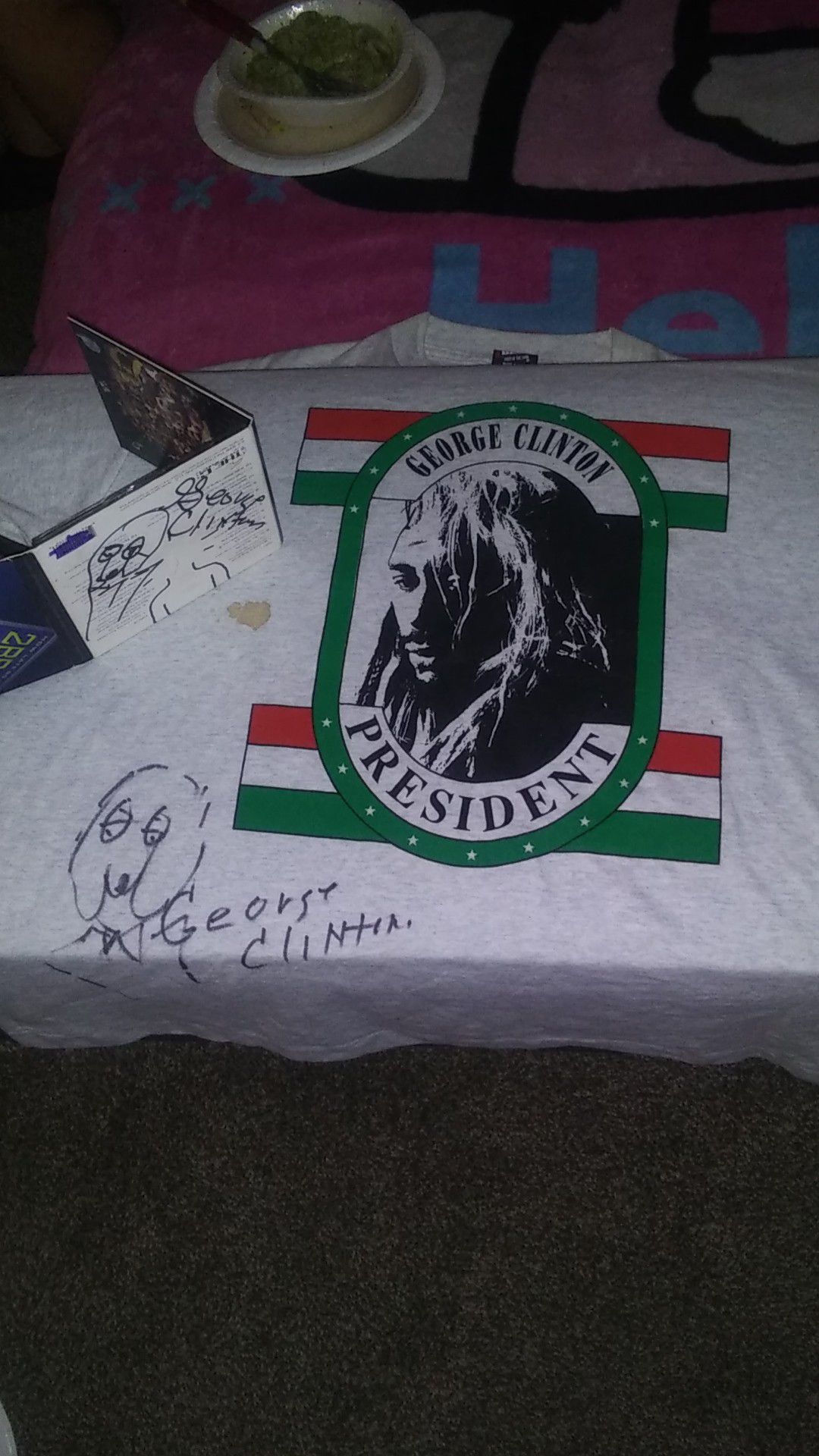George Clinton autographed CD and t-shirt